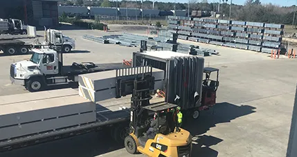 loading in lumber yard